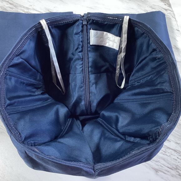 Monique Lhuillier Dress Size 4 Sweetheart Neck Strapless Navy, Wedding Cocktail - Picture 6 of 10